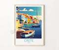 Retro poster on canvas island of santorin decorative wall art - 20X30cm Unframed / 4