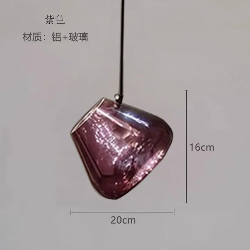 Glass chandelier design for kitchen bar and restaurant - Purple