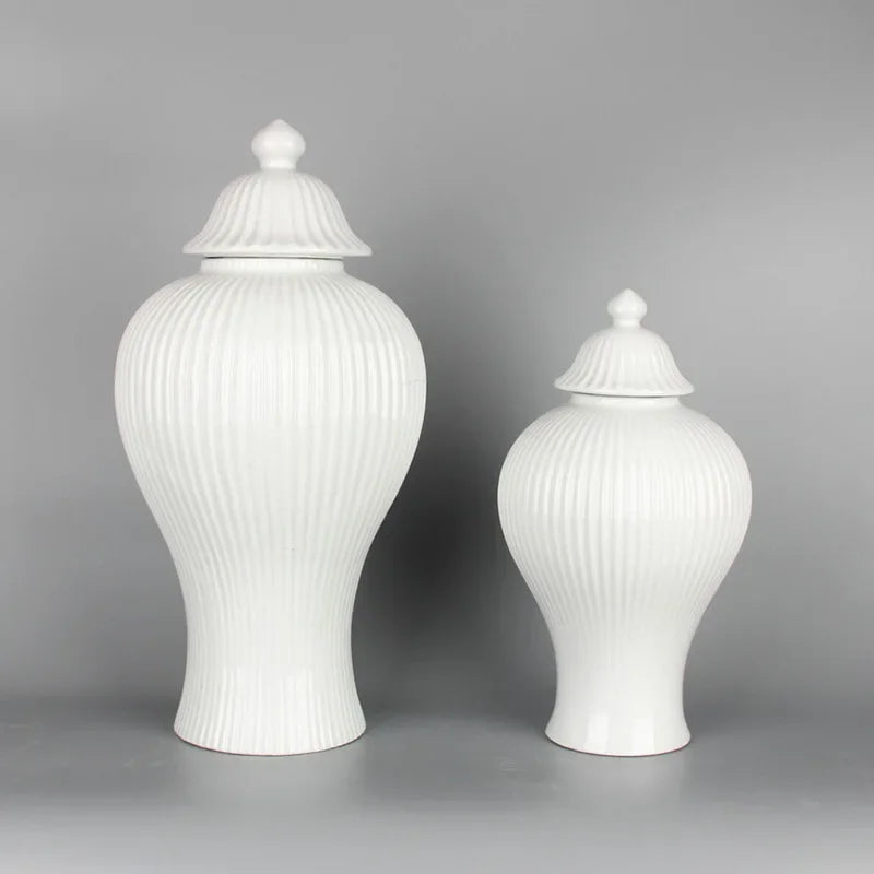 Ceramic decorative pot for tea and ginger with lid