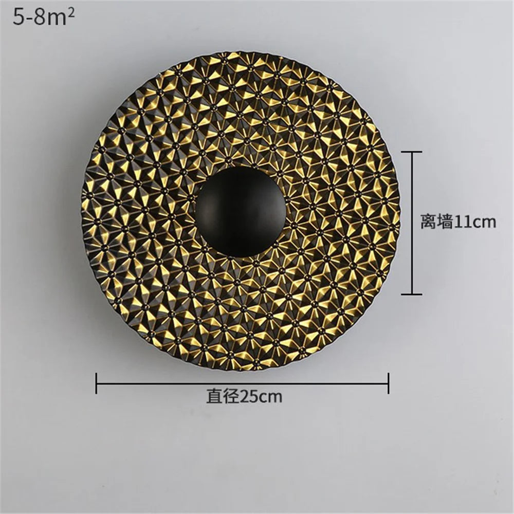 LED wall sconce round in decorative Nordic metal for modern interior - E