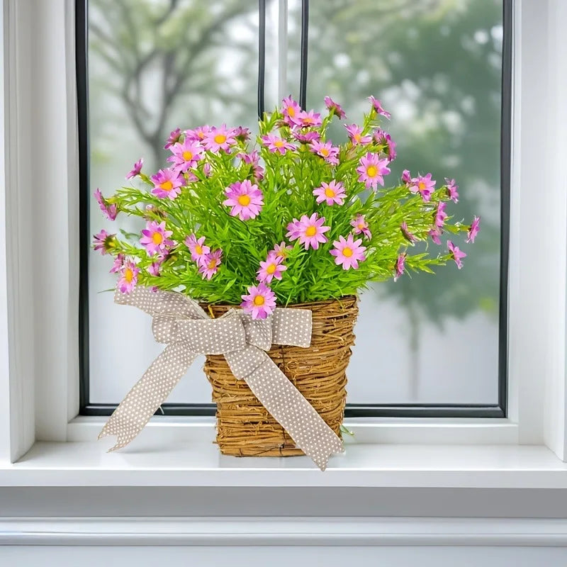 Basket of artificial spring crown flowers for Easter decoration - view 2