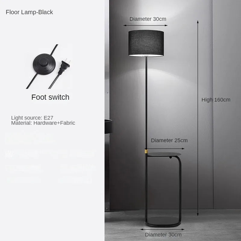 Multifunctional minimalist floor lamp with foot switch - Lampadaire