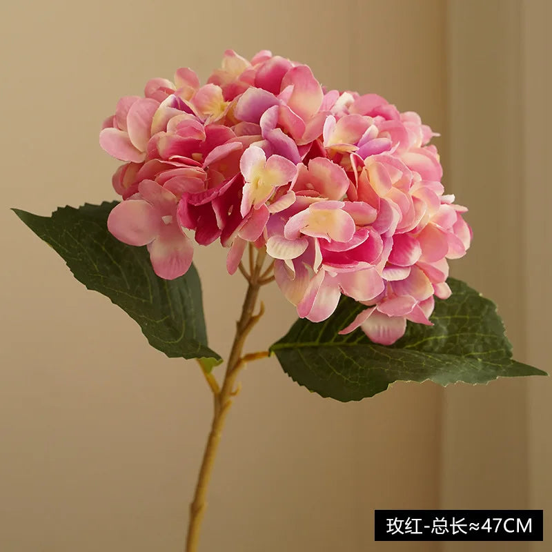 Realistic artificial hortensia flower for decoration and bouquet - Pink Red