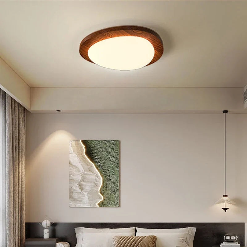 Modern wooden minimalist ceiling lamp Nordic log pattern - view 2