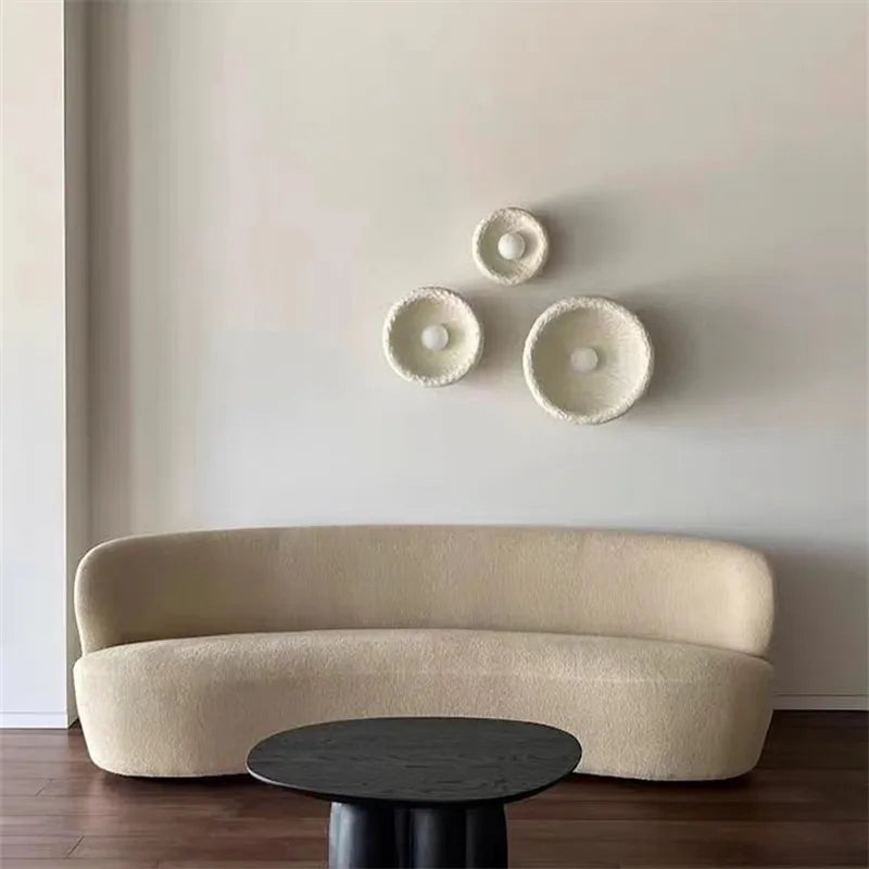 Japanese wall sconce in stone style wabi sabi interior decor - view 5