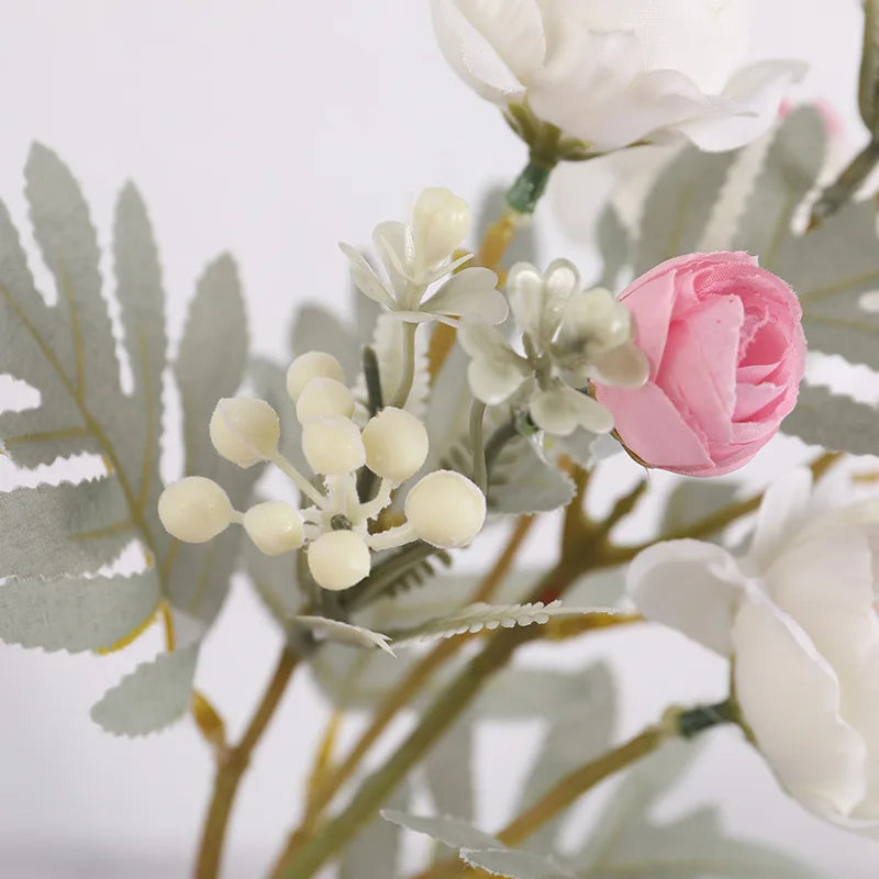 Bouquet of artificial rose wines in fabric for wedding and home decor - view 4