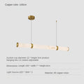 Modern Minimalist All Copper Light Luxury Resin Dining Table Island, High-end Long Strip Straight Line Lighting Decorative Lamp - golden-100cm / 3 changeable / Imitation of marble