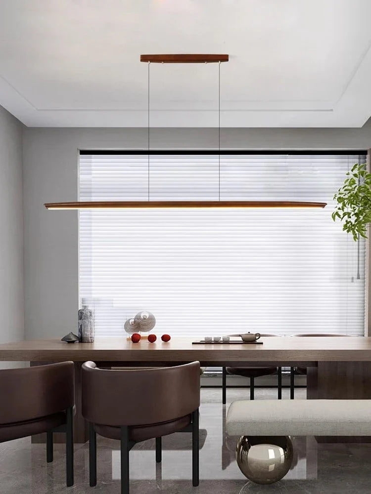 Dimmable chandelier in elegant wood for modern interior lighting - view 6