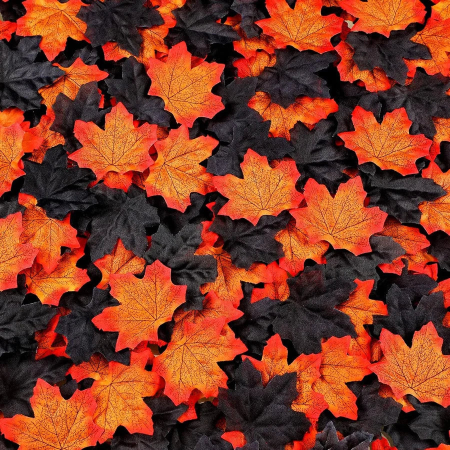 50 artificial maple leaves for autumn decorations