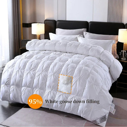 100% white goose down comforter, high-quality five-star hotel twisted flower comforter, pure cotton winter thick comforter - view 2
