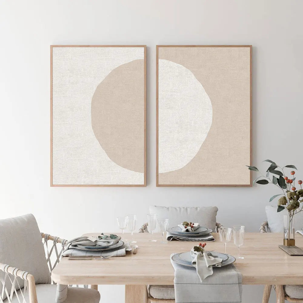 Abstract modern decoration circles on canvas for home