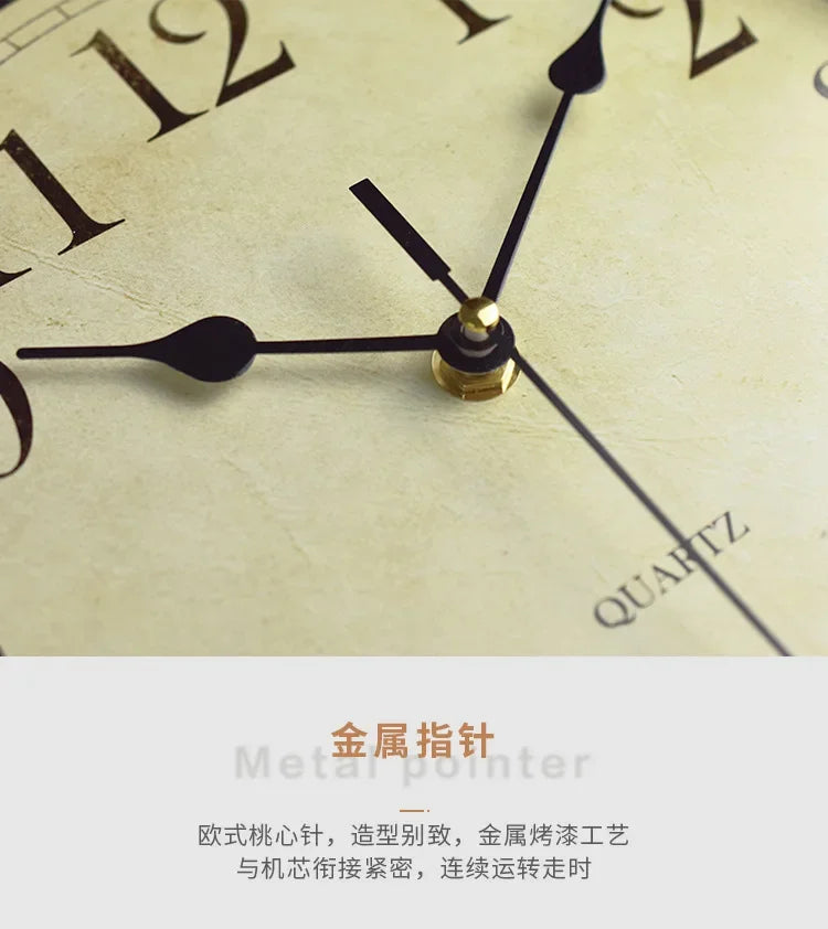 Silent vintage wall clock for interior decoration - view 4
