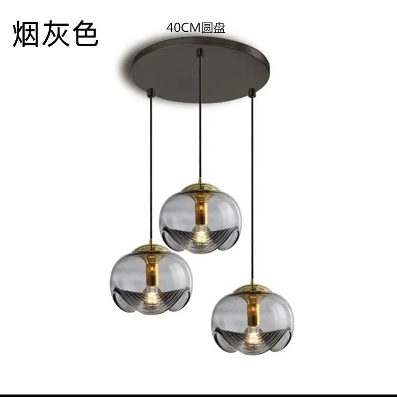Round pendant light in glass for restaurant bar and kitchen - One / Warm White