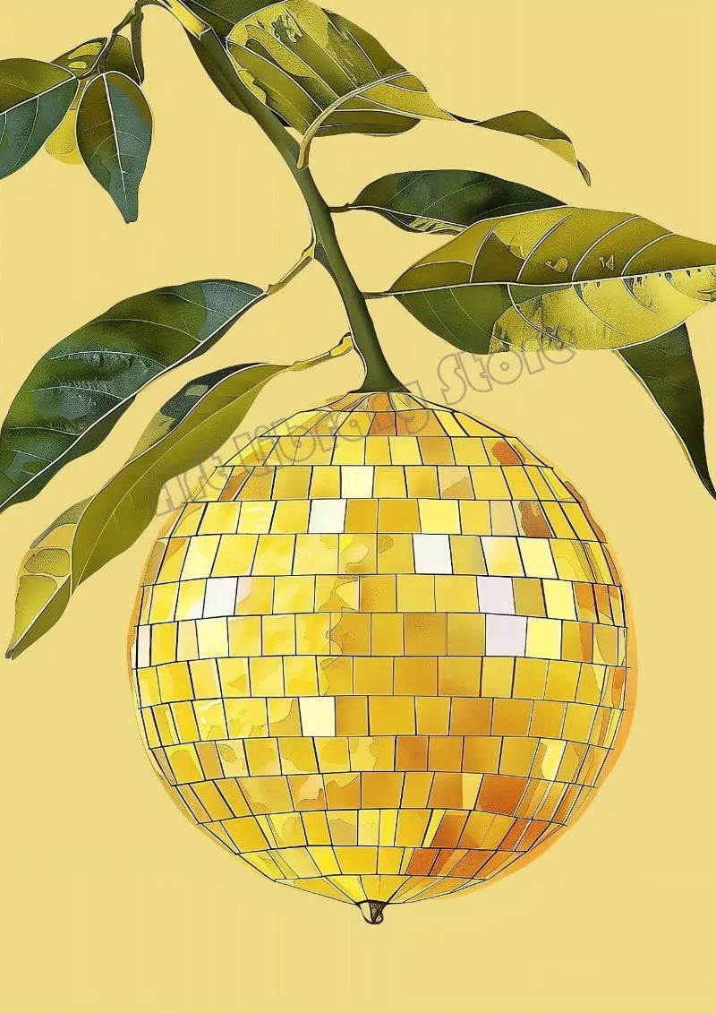 Abstract poster of retro disco ball for wall decoration - 30X40cm Unframed / 8