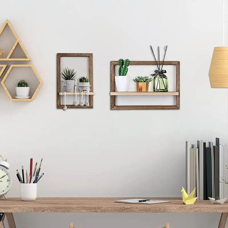 Floating wooden shelves for wall decoration and interior storage - view 3