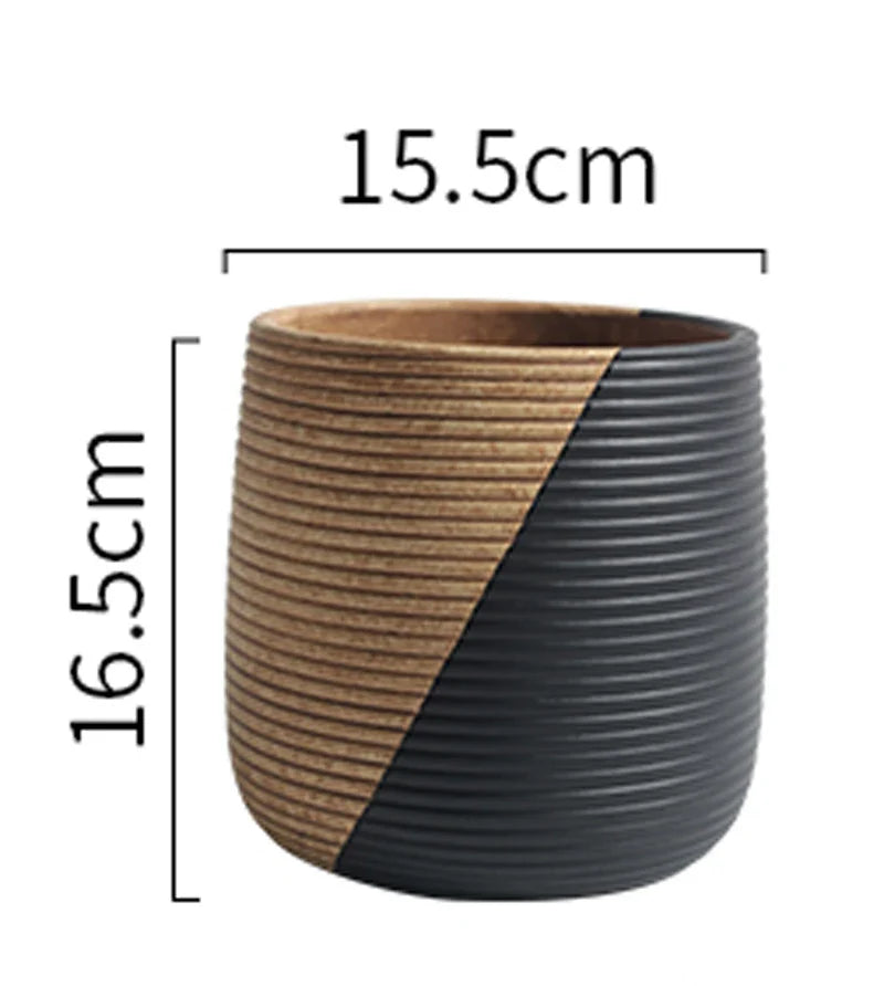 Concrete Silicone molds Cement Flowerpot Silicone Mold Succulent Pots Simple line Design garden flowerpot  silicon mold - DARK GRAY