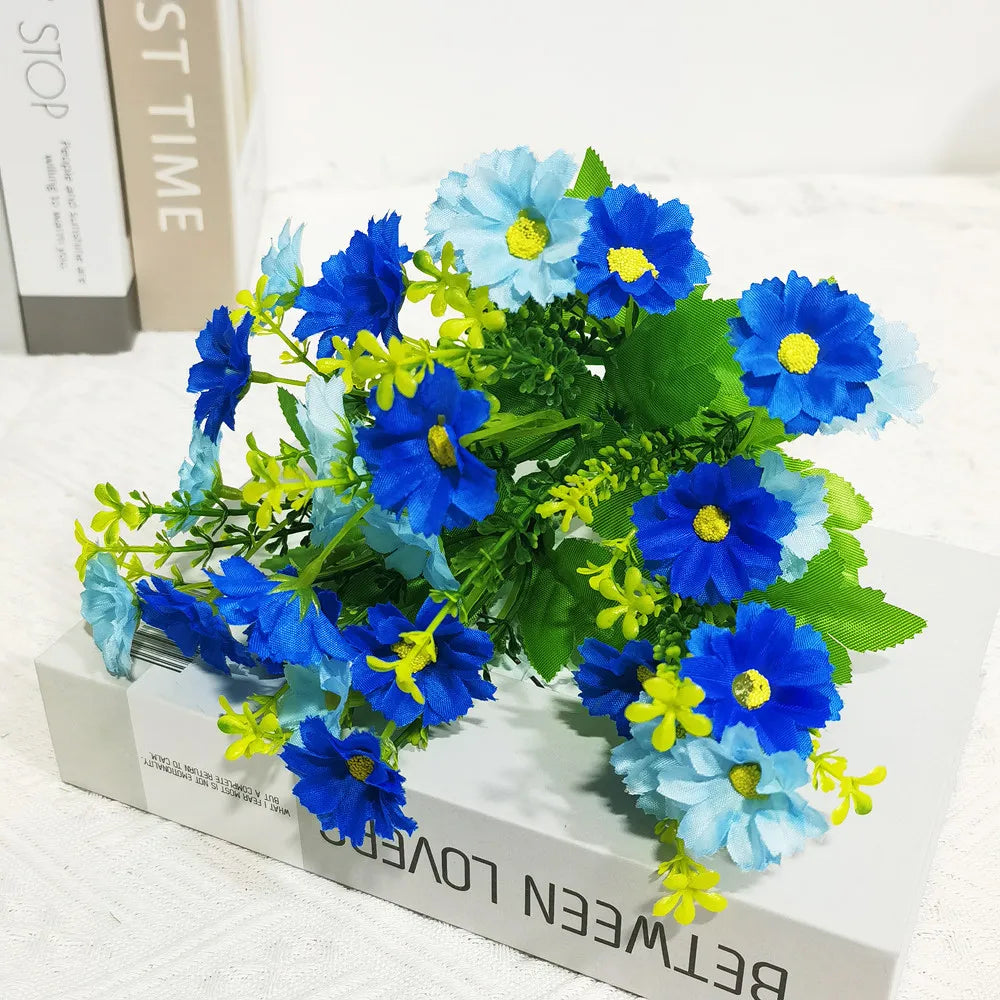Uv-resistant artificial flower set for outdoor decoration - Blue