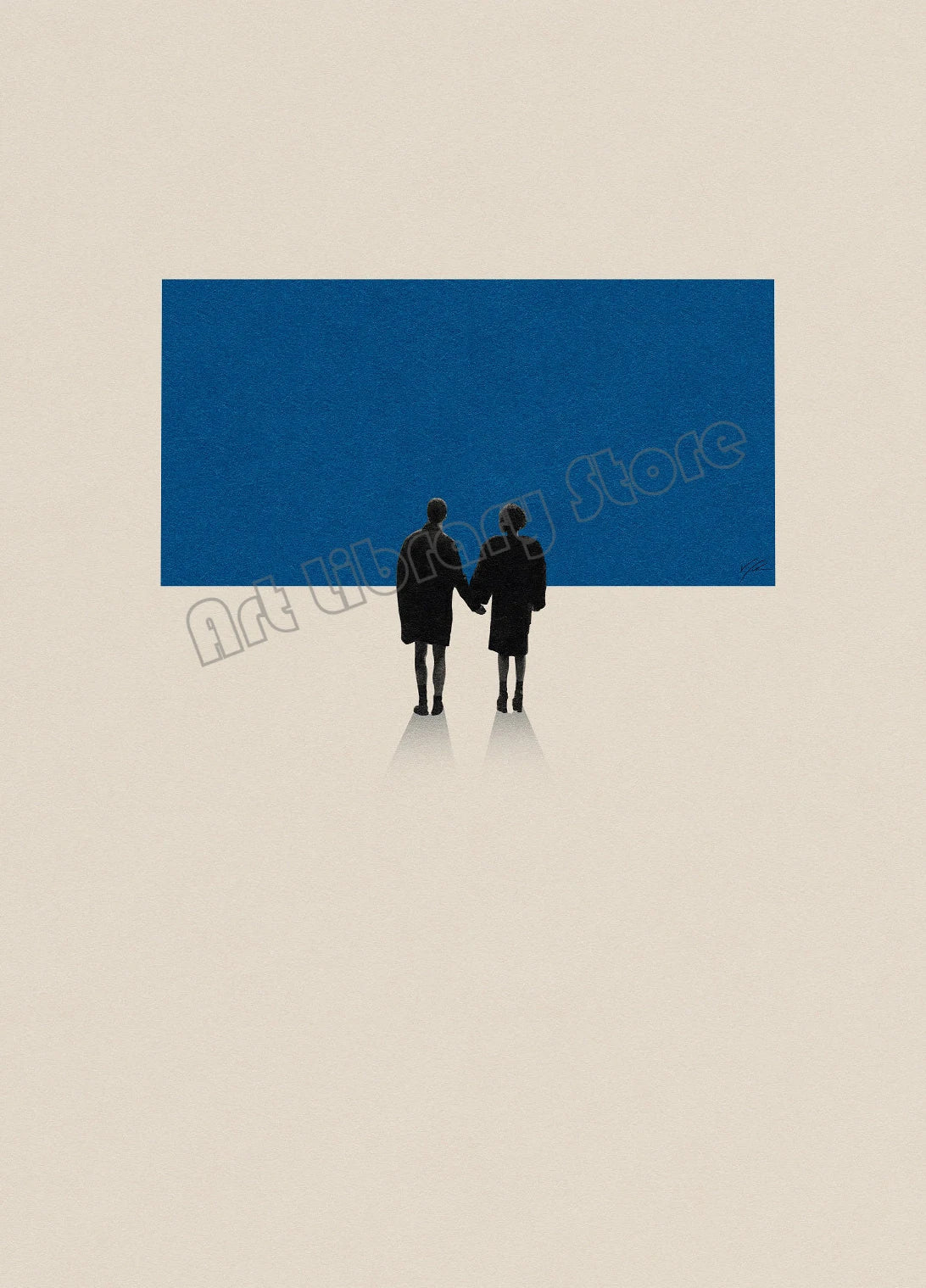 Abstract Retro Movie Poster Canvas Mural - 30X45cm Unframed / 3