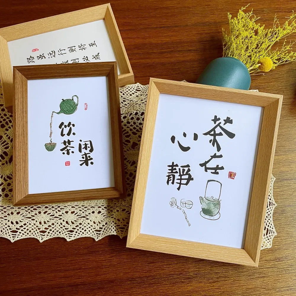 Wooden picture frame with hand-made decorative sheet - view 4