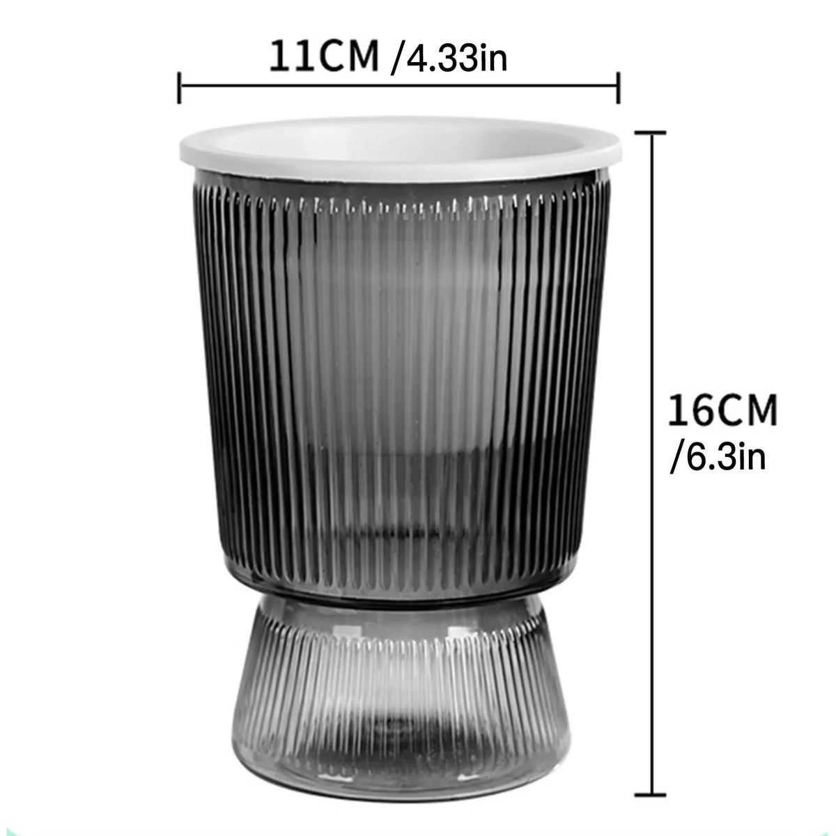 Hydroponic flower pot with automatic garden decoration - Transparent grey 1