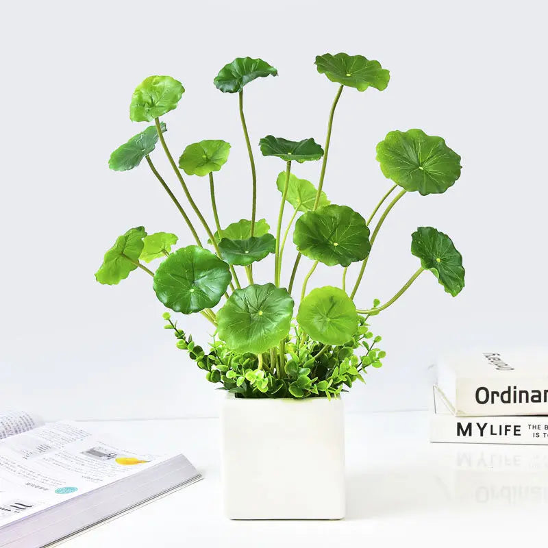 Artificial plants lotus with eucalyptus for interior decoration - view 3