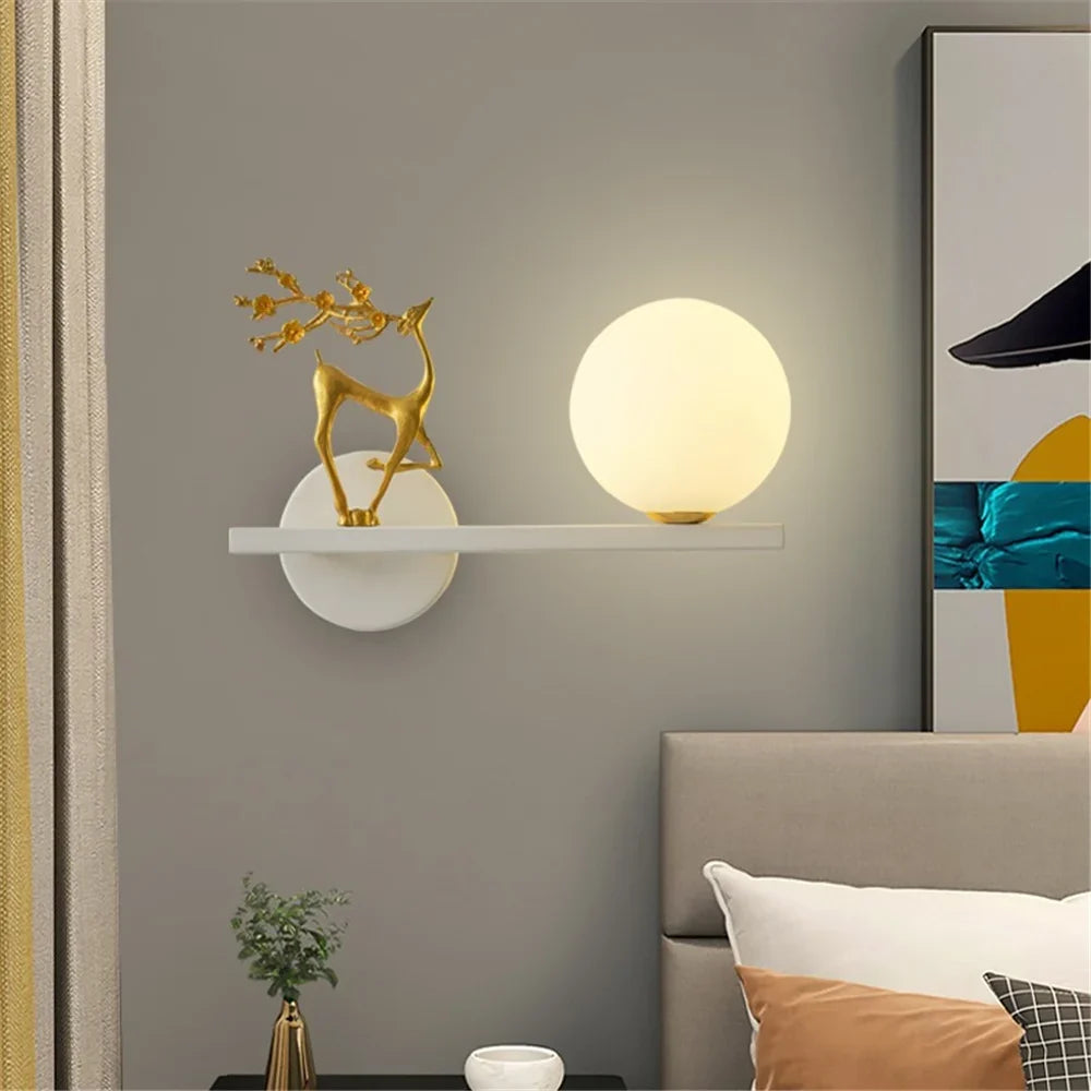 Wall sconce led golden deer for interior artistic decoration - view 3