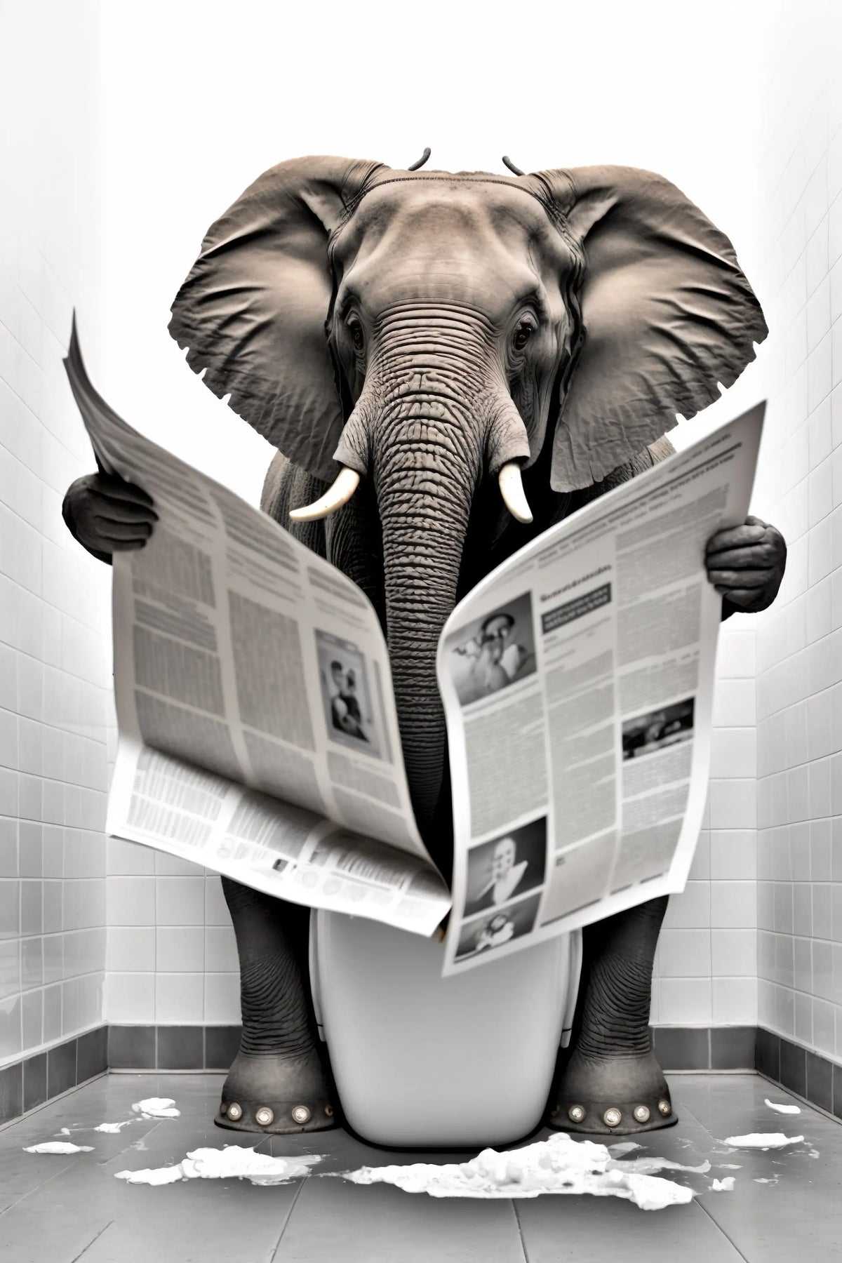 Humorous wall decoration with canvas animals - A4 21X30cm Unframed / 3