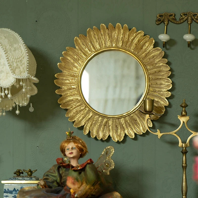 Retro style macrame decorative mirror for interior decoration - view 2