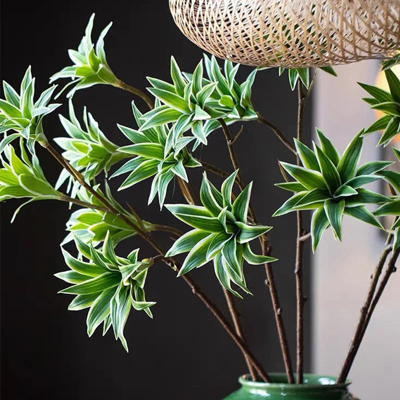 Tropical pot plant with palm and decorative bamboo - view 3