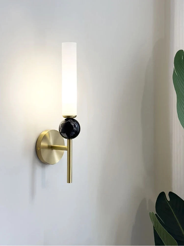 Marble and copper wall sconce for interior decoration