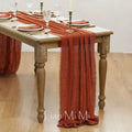 Vintage style cotton gauze table runner - 40x200cm