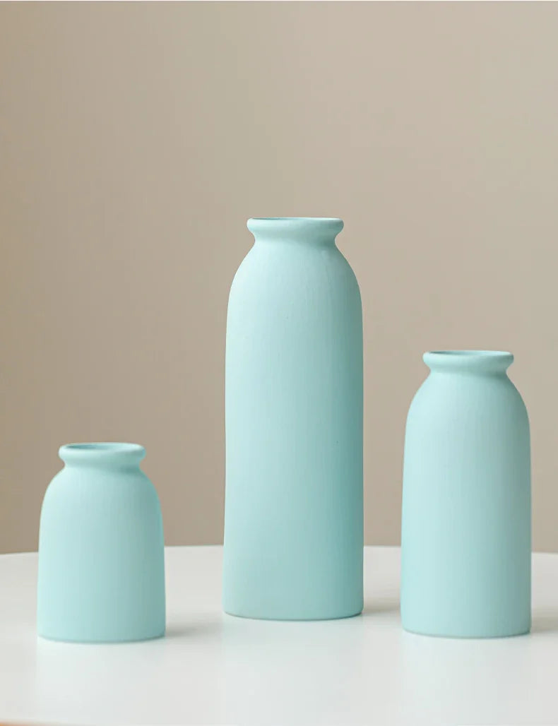 Ceramic Vase,Small Vases for decor,Set 3 Modern Boho Vases for Flower Pampas,Fit for Living Room Desk Shelf decor - view 5