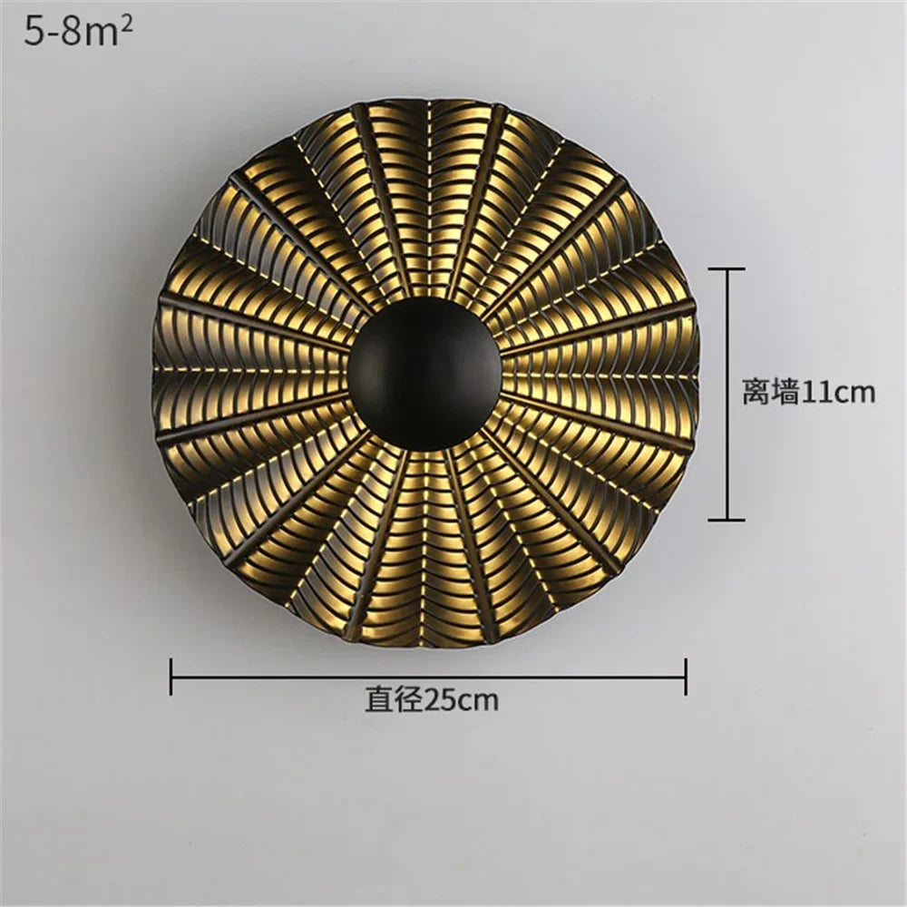 LED wall sconce round in decorative Nordic metal for modern interior - N