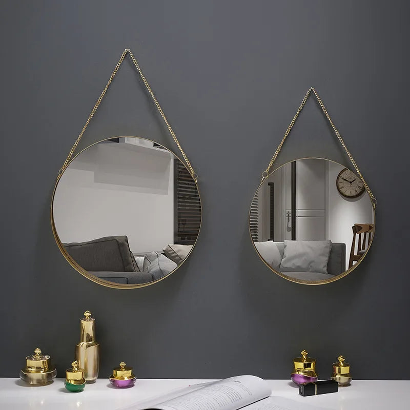 Creative round wall mirror for interior decoration and makeup - view 3