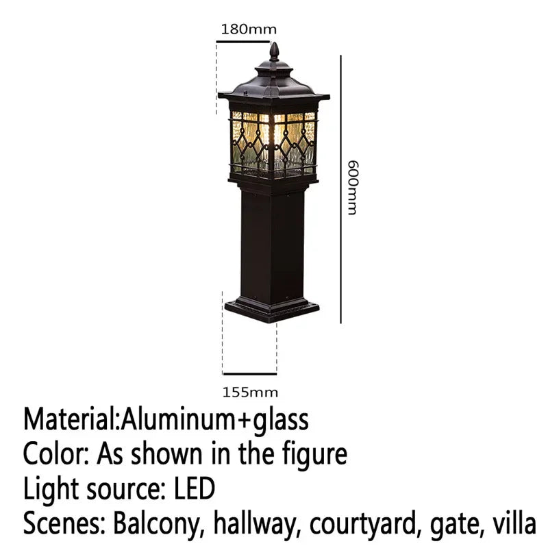 Outdoor led garden lamp contemporary design for villa - E  H60CM Electric