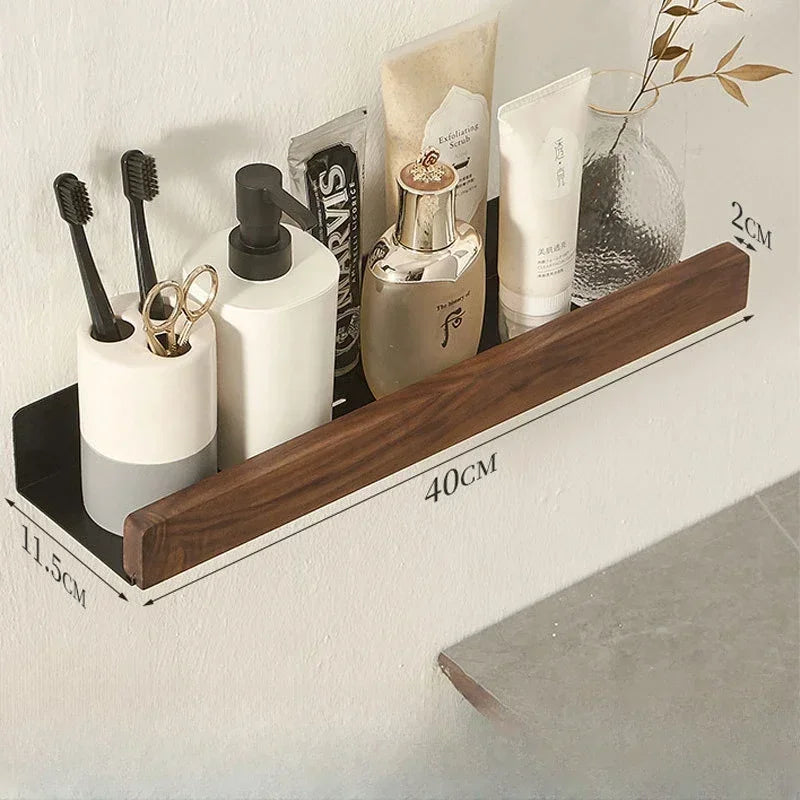 Solid wood wall shelf for practical storage without perforation - 11,5X40CM