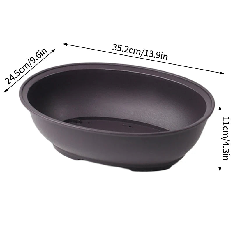 Rectangular flower pots imitation clay for outdoor garden - B Ovale M / As Shown In Photo
