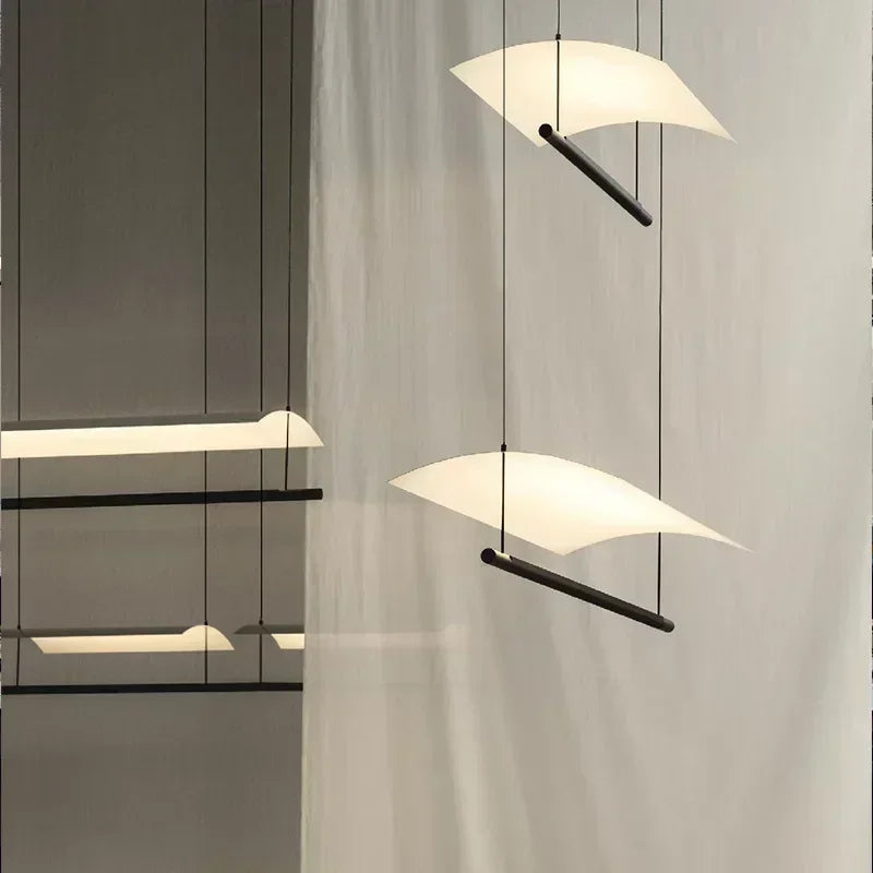 Modern hanging chandelier Nordic lighting design long and simple - view 5