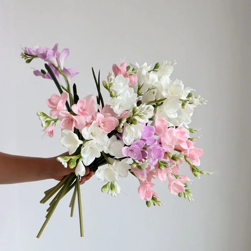 Artificial flowers orchids wedding bouquet elegant decoration - view 3