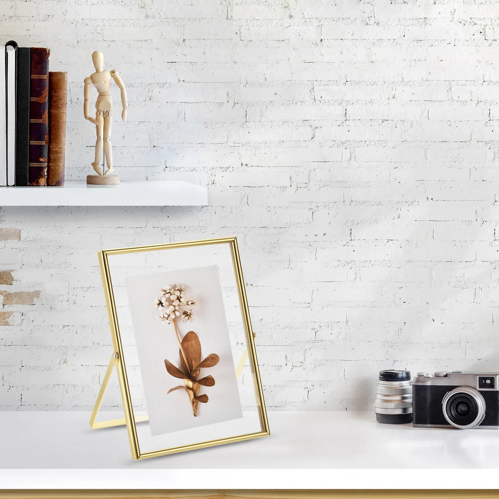 Set of 2 metal and glass photo frames for decoration - view 10
