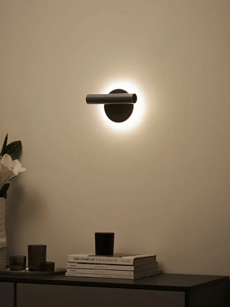 Modern minimalist wall sconce with double rotating light source - view 4