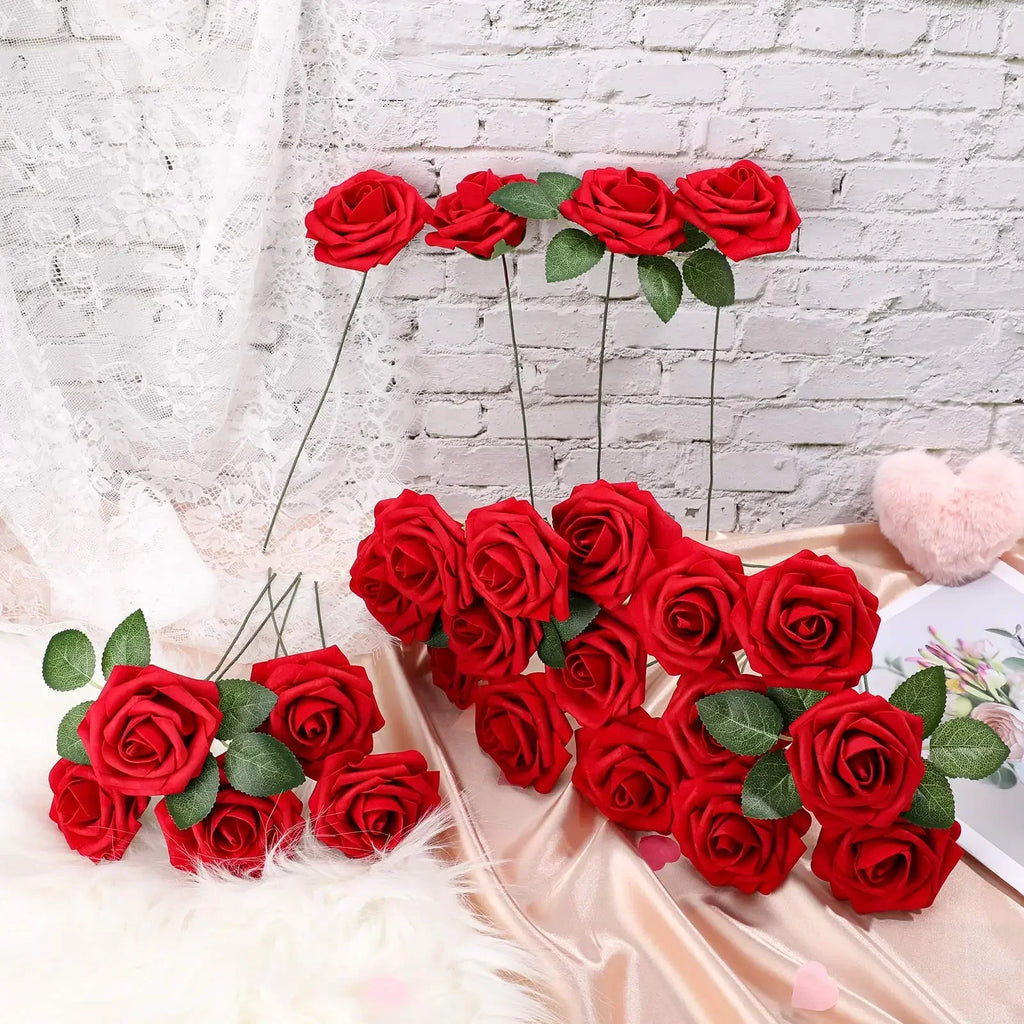 Set of 25 artificial rose wines for wedding decorations and parties - view 2