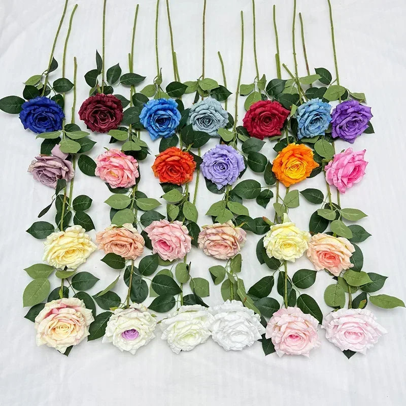 Branches of silk rose wines large artificial decorative flowers - view 4
