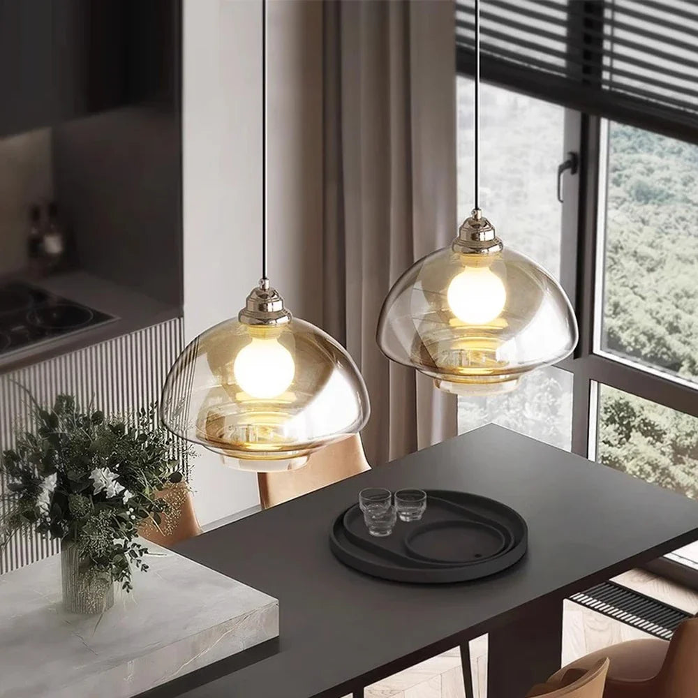 Decorative pendant light in modern Nordic plated glass - view 2