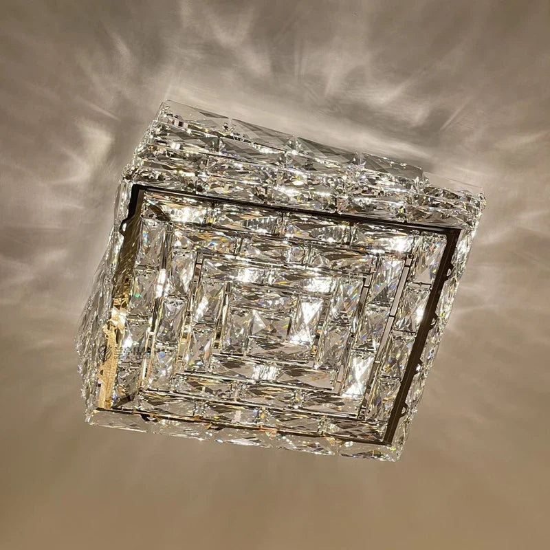 Stainless steel ceiling and modern creative design crystal square - view 5
