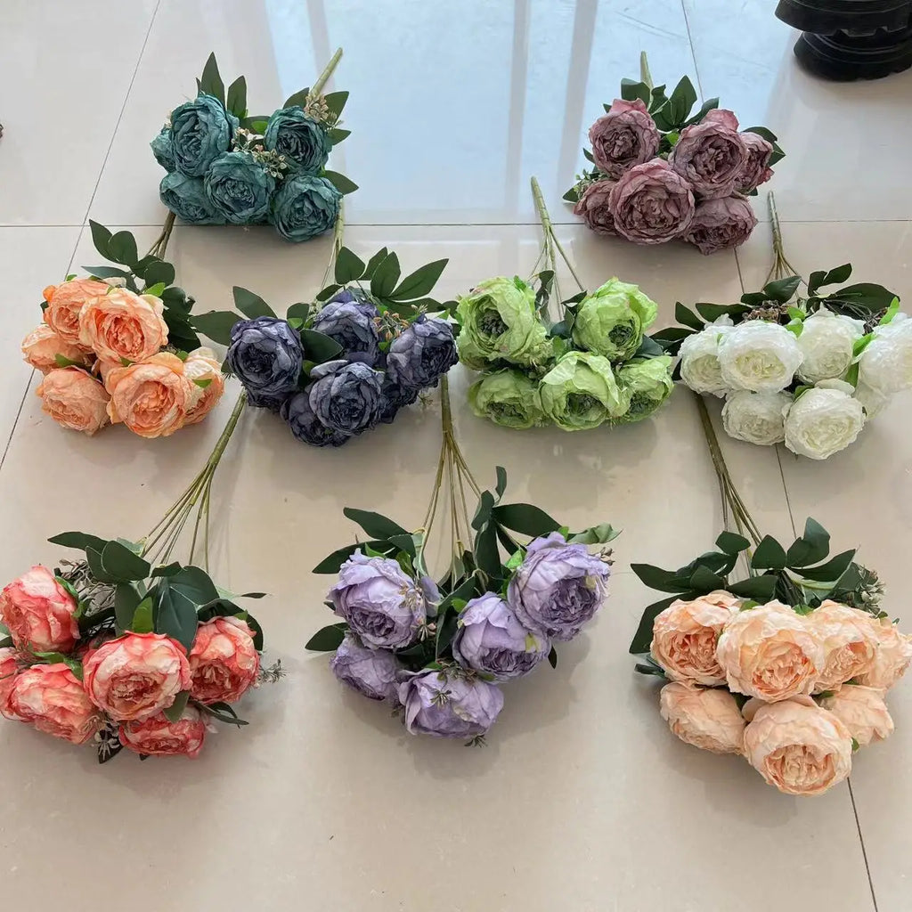Artificial flowers bouquet of peonies for wedding and decoration - view 4