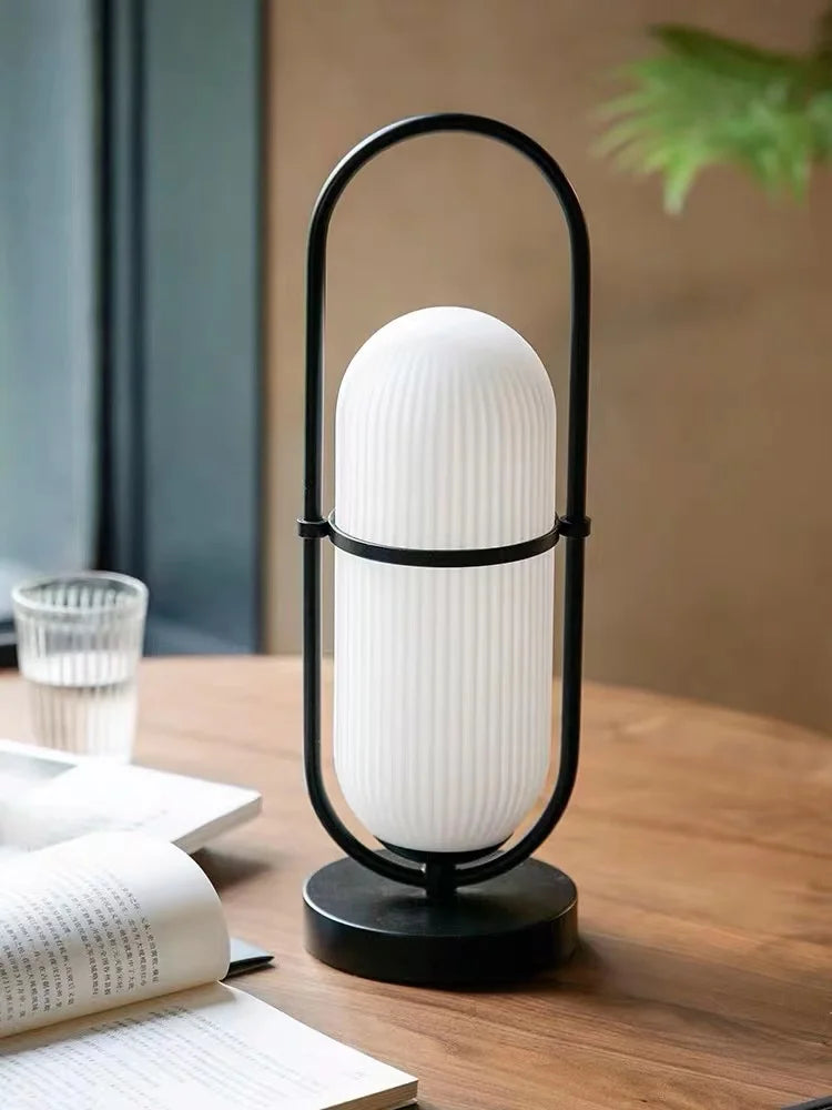 Modern design glass portable lamp for interior decoration