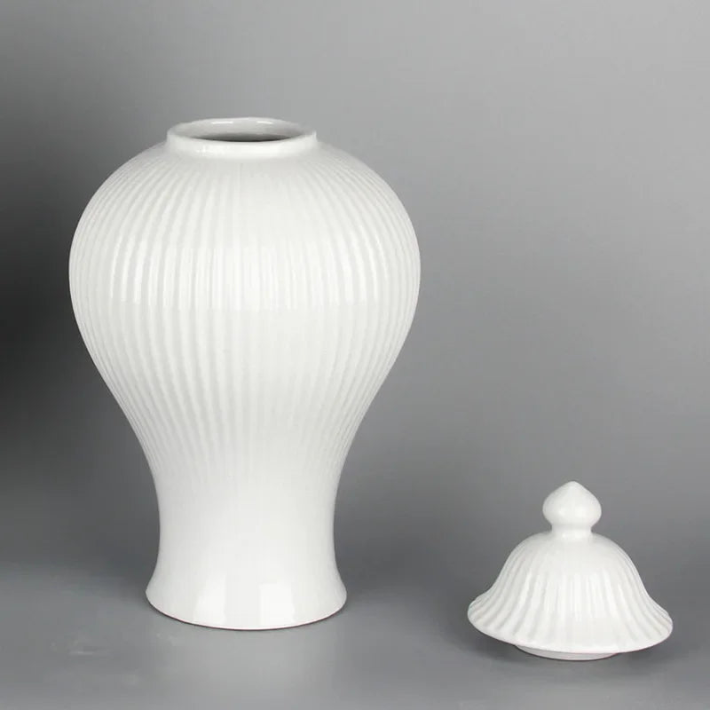 Ceramic decorative pot for tea and ginger with lid - view 3