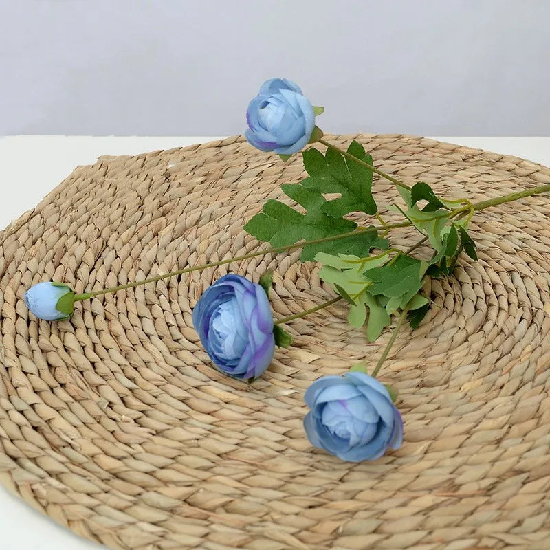Artificial silk peony flowers for decorations and festive events - Blue