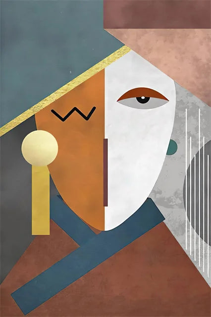 Abstract Modern Figures Canvas Wall Art, Green Colorway - Green / 50x70cm No Frame